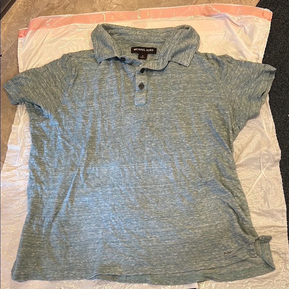 Michael Kors Heathered Blue Polo Shirt